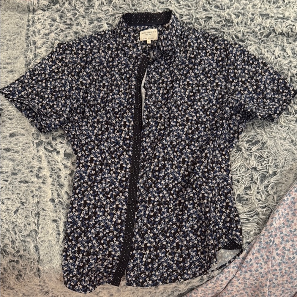 Con.struct Men's Navy Floral Button Down Shirt